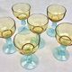 6 anciens verres à vin eau bicolores George Sand