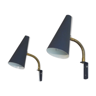 Pair of Swedish wall lamps from Ekilstuna 1960