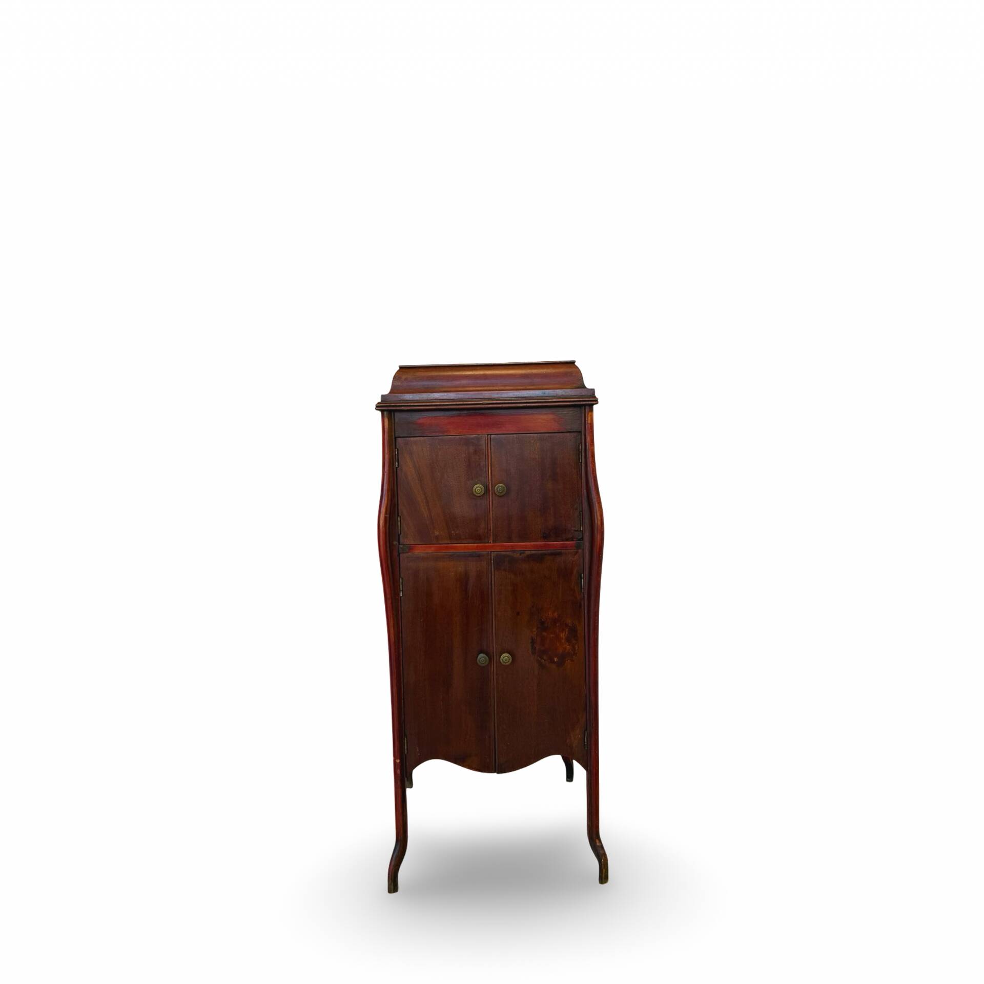 Italian floor-model upright phonograph cabinet, 1900s