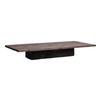 Table basse en bois primitive Wabi-Sabi Esque