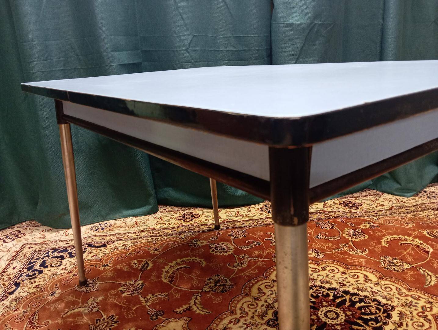 blue formica table