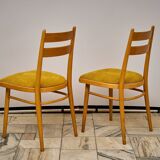 Vintage beech dining chairs - set of 4