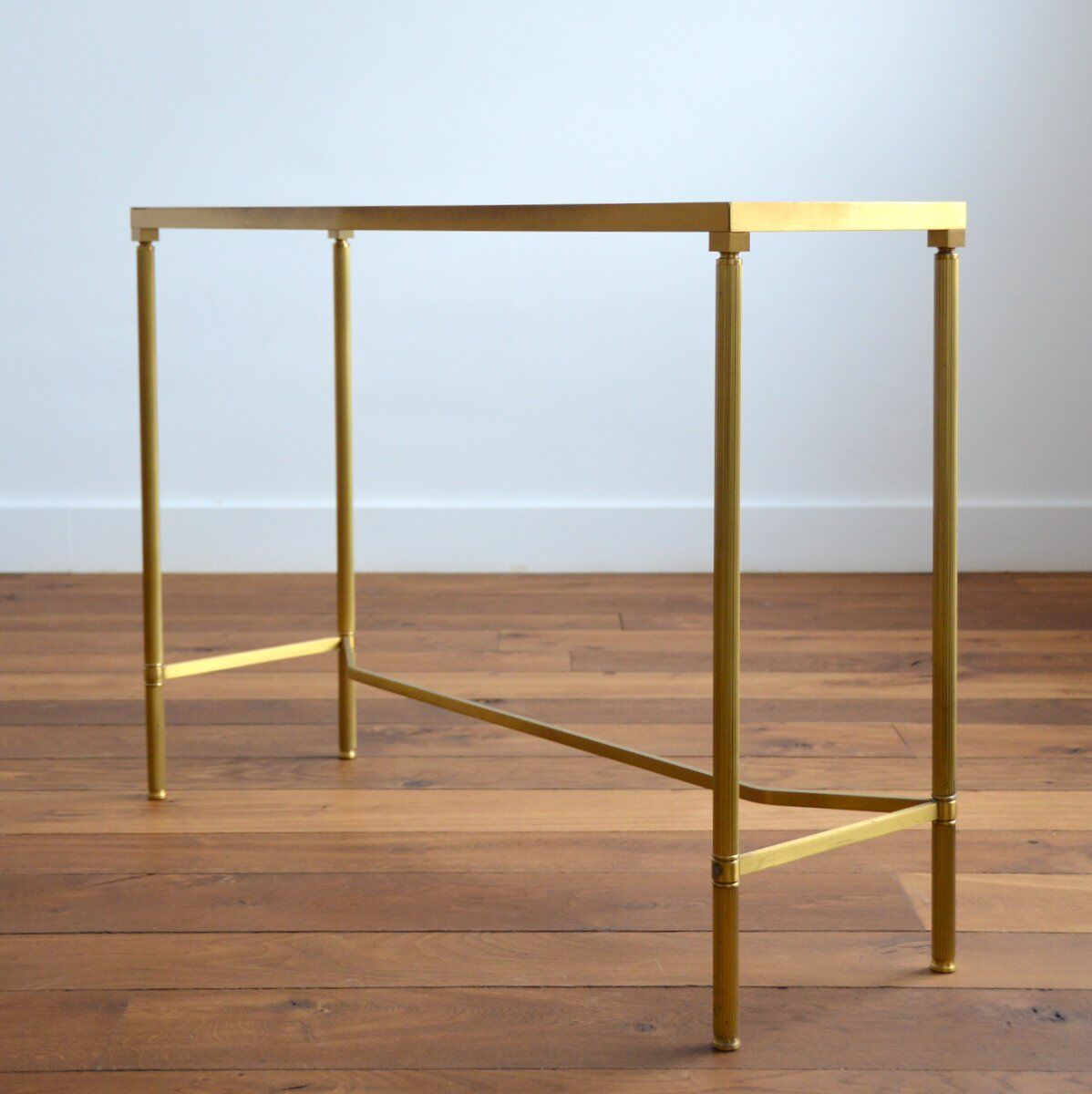 Gilded console and glass 1970s