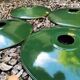 Enamelled sheet metal lampshade