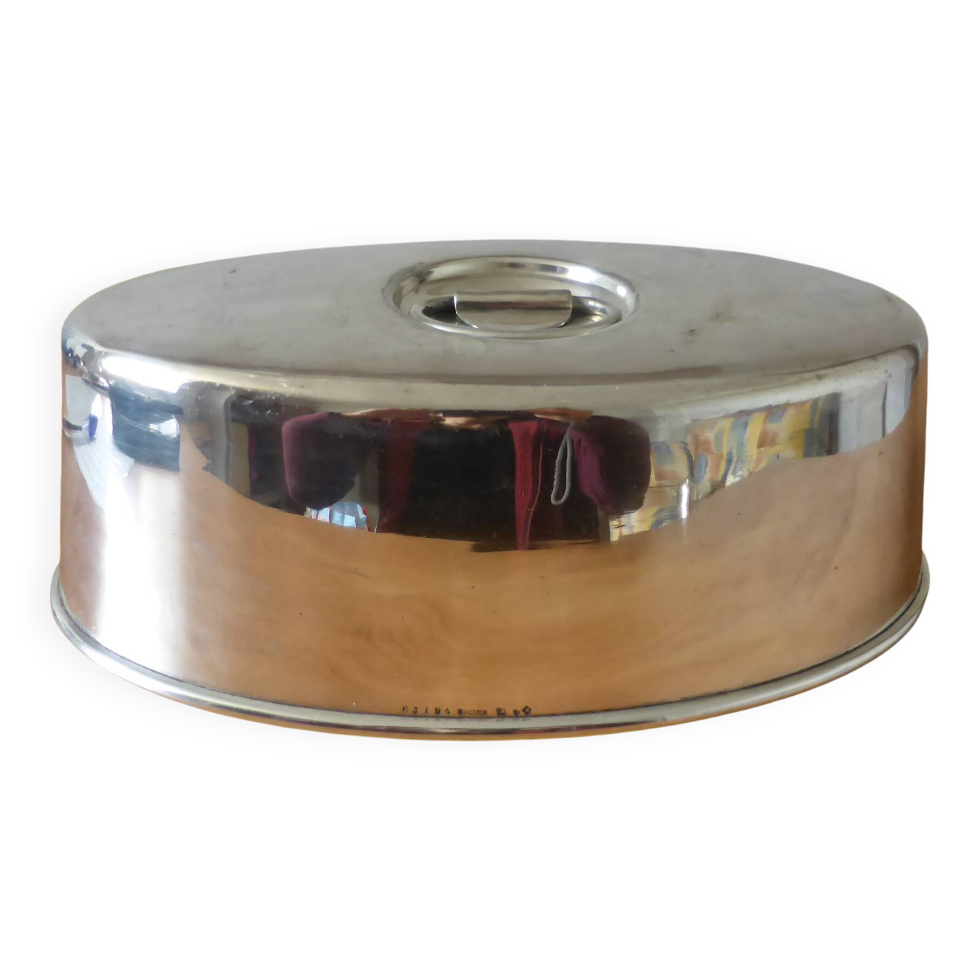 Cloche de service en métal argenté Ecruis monogrammée 240516