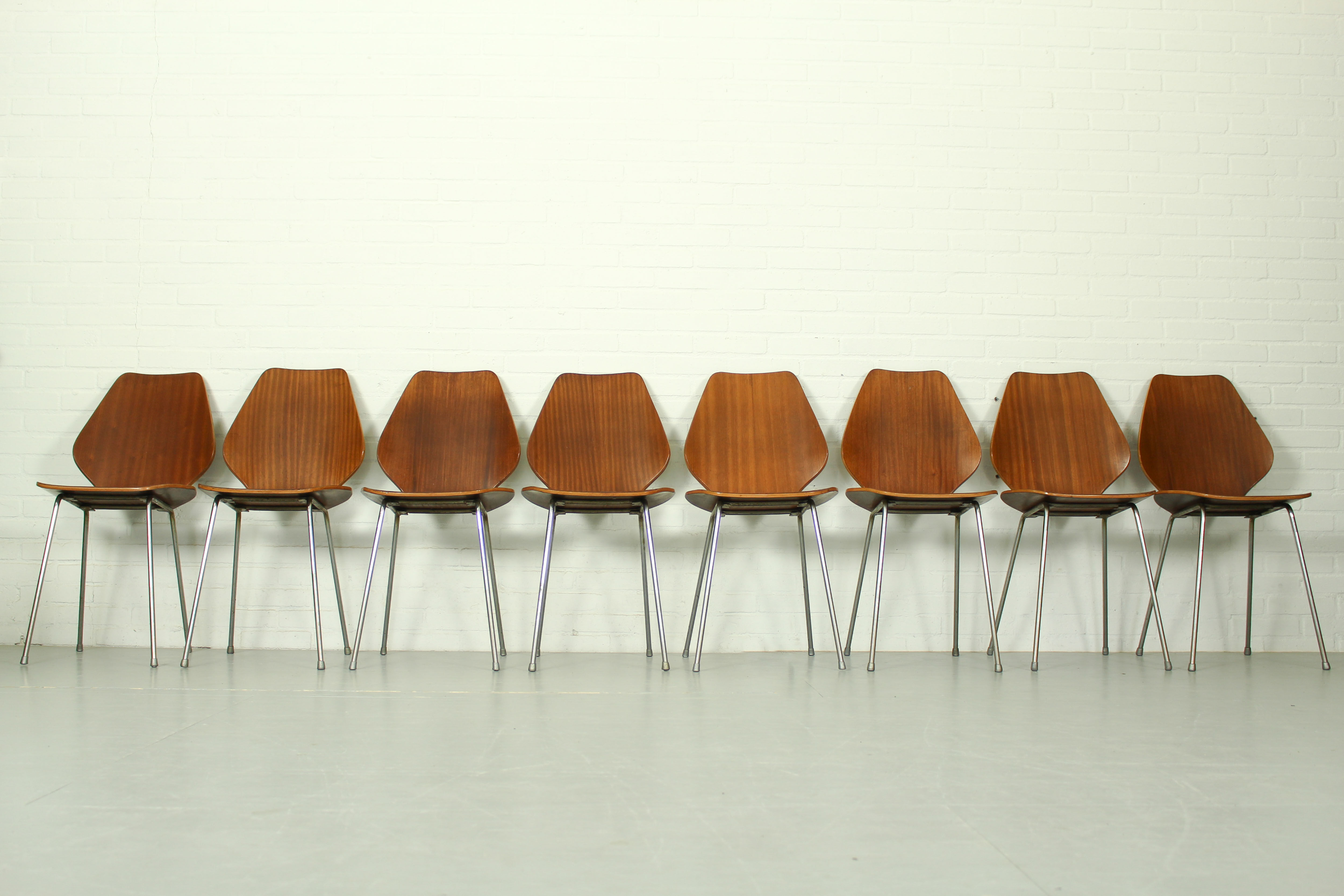 Set de 8 chaises de salle à manger par Herbert Hirche, Jofy Stalmobler, Danemark Années 1950