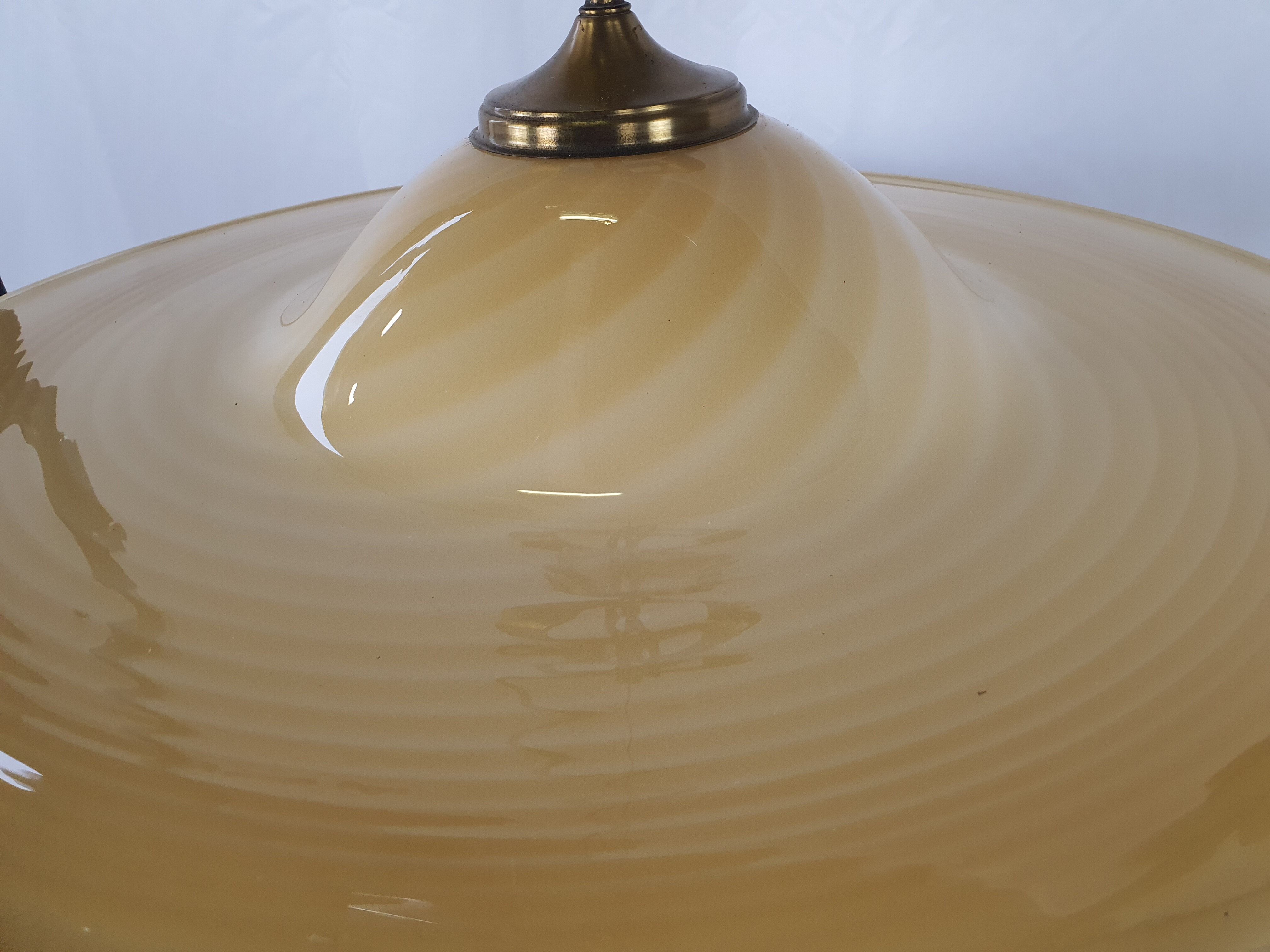 Lustre en verre de Murano et laiton avec double support