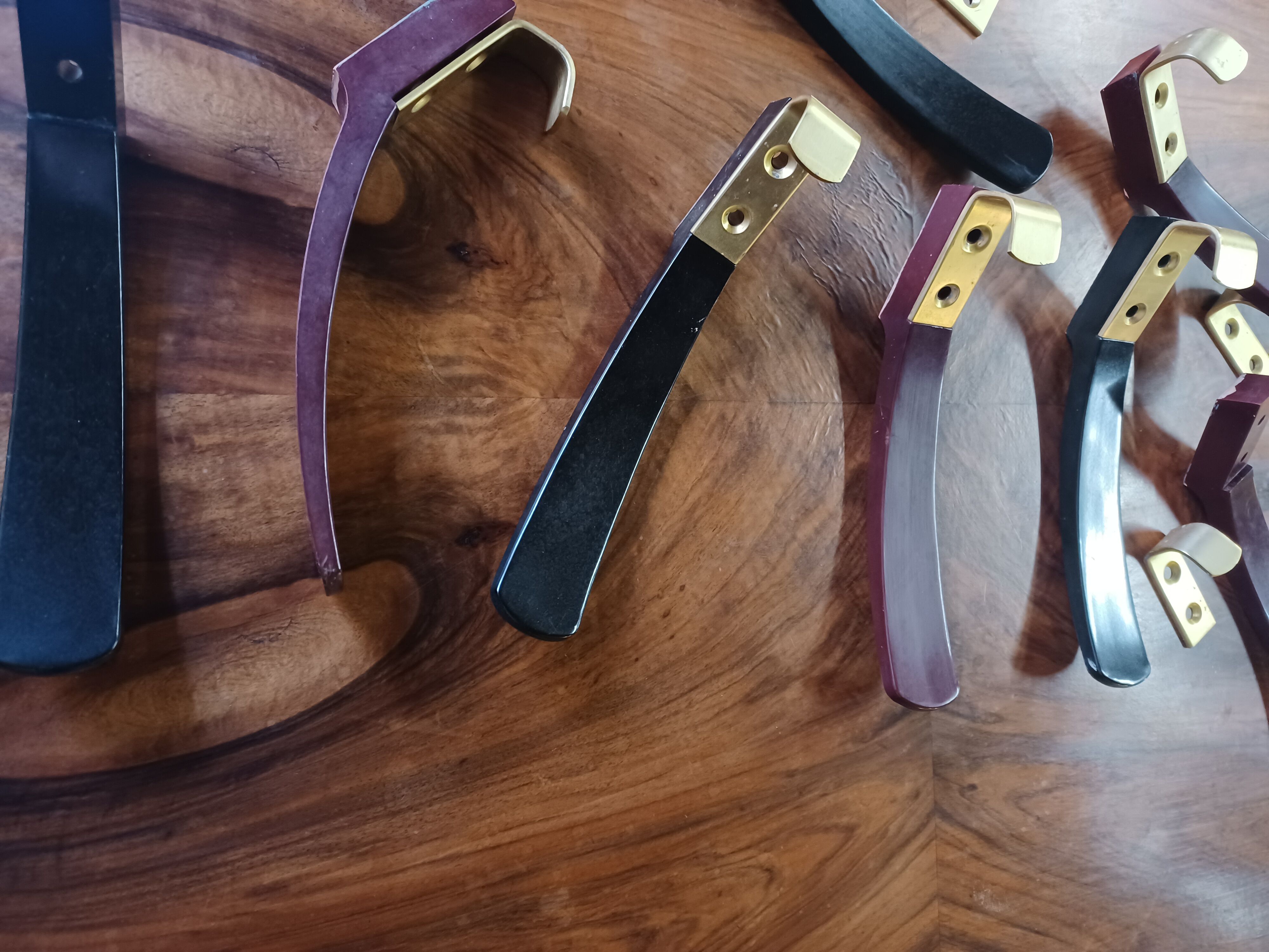 10 hooks, KM Austria, bakelite and brass