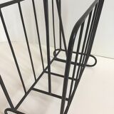 Vintage metal magazine holder, modernist style