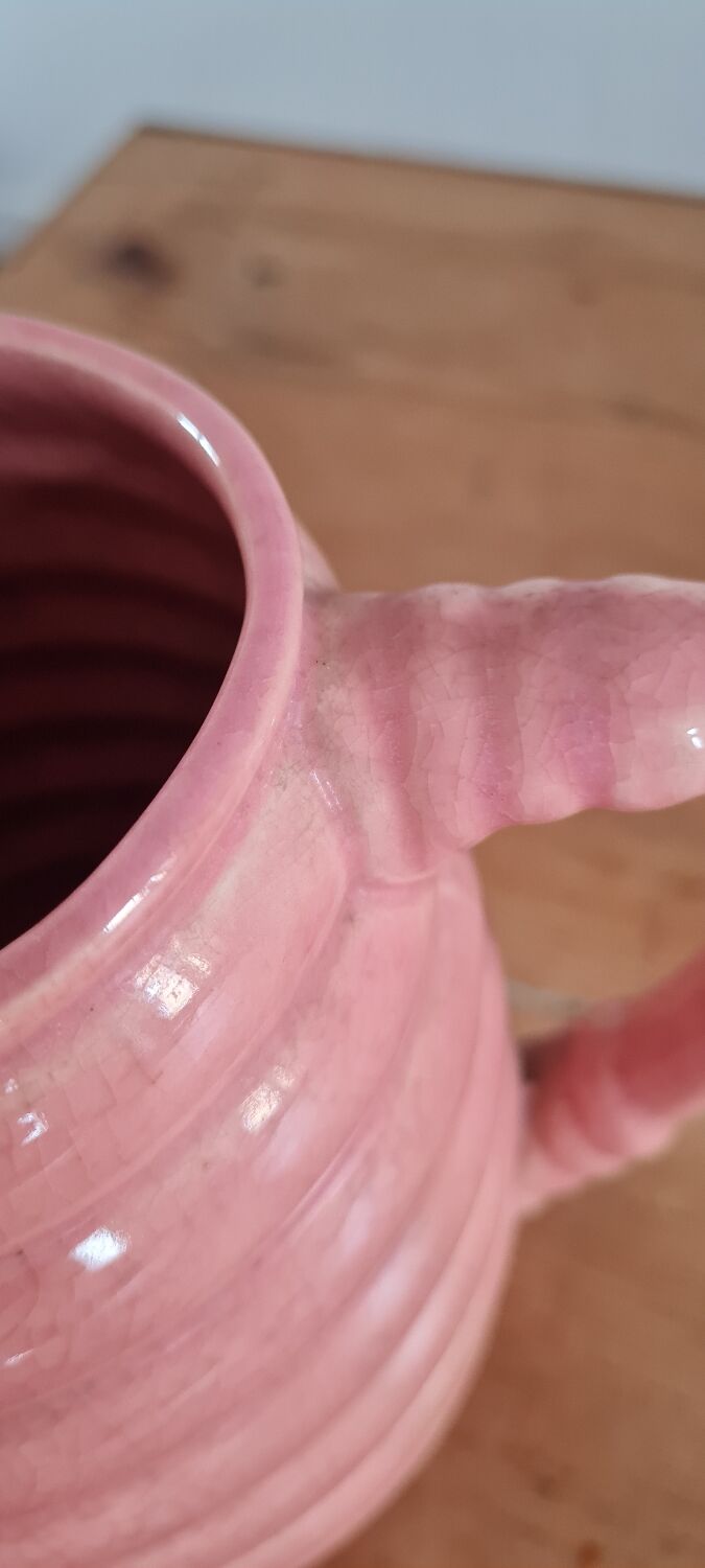 Glazed stoneware pitcher
