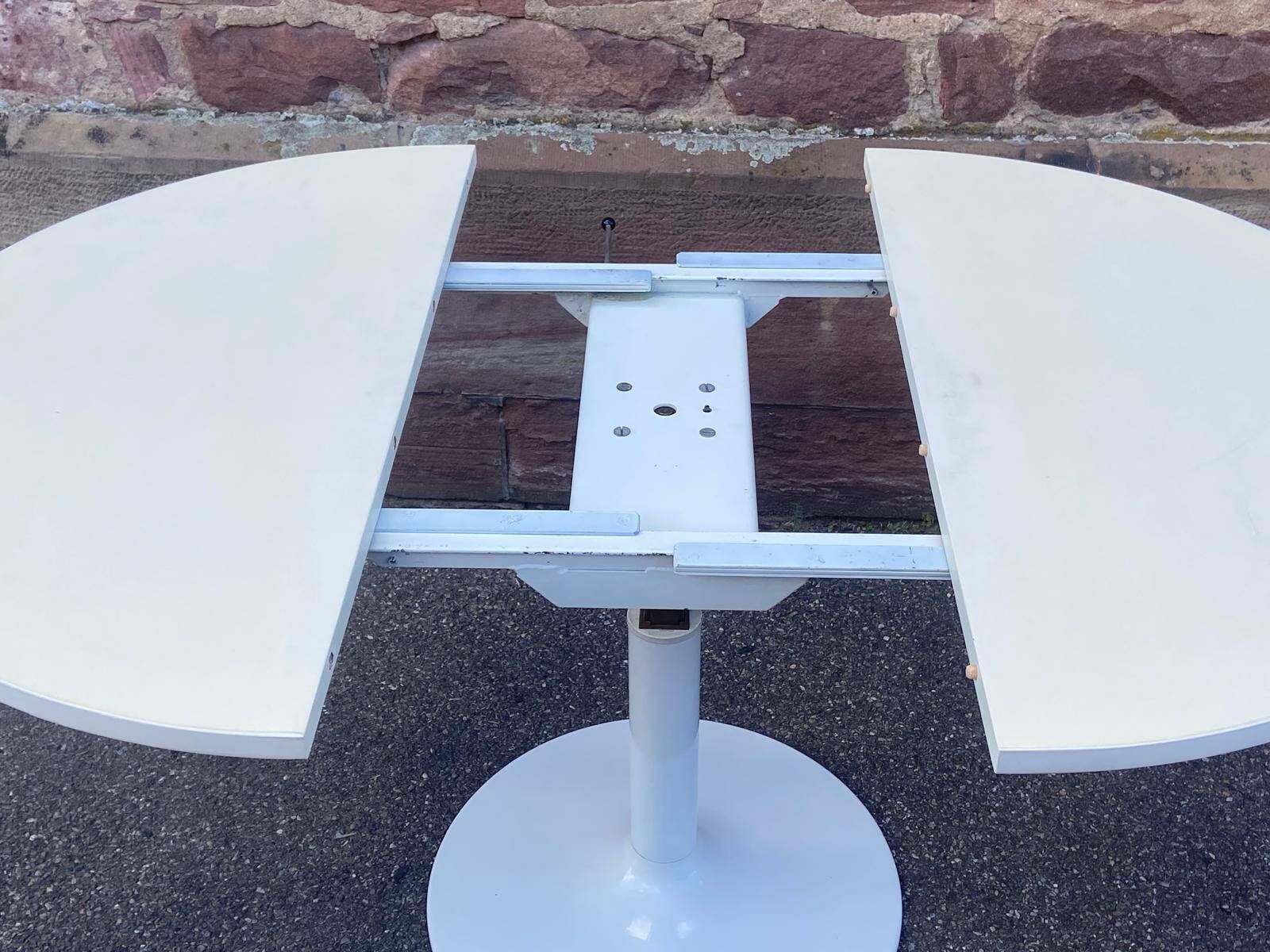 Modular table with cast iron tulip leg system brand jer fonderie chenesseau orléans 1970