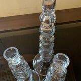 Trio de bougeoirs design en verre soufflé