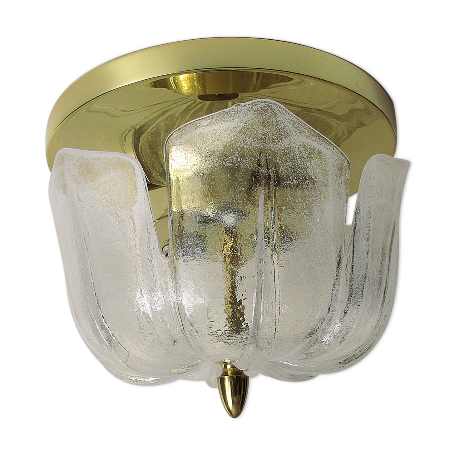Brass ceiling light and Murano glass. GLASH-TTE LIMBURG. 1970