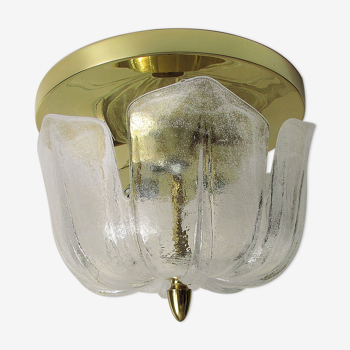Brass ceiling light and Murano glass. GLASH-TTE LIMBURG. 1970
