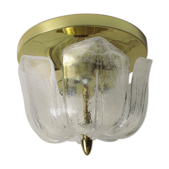 Brass ceiling light and Murano glass. GLASH-TTE LIMBURG. 1970