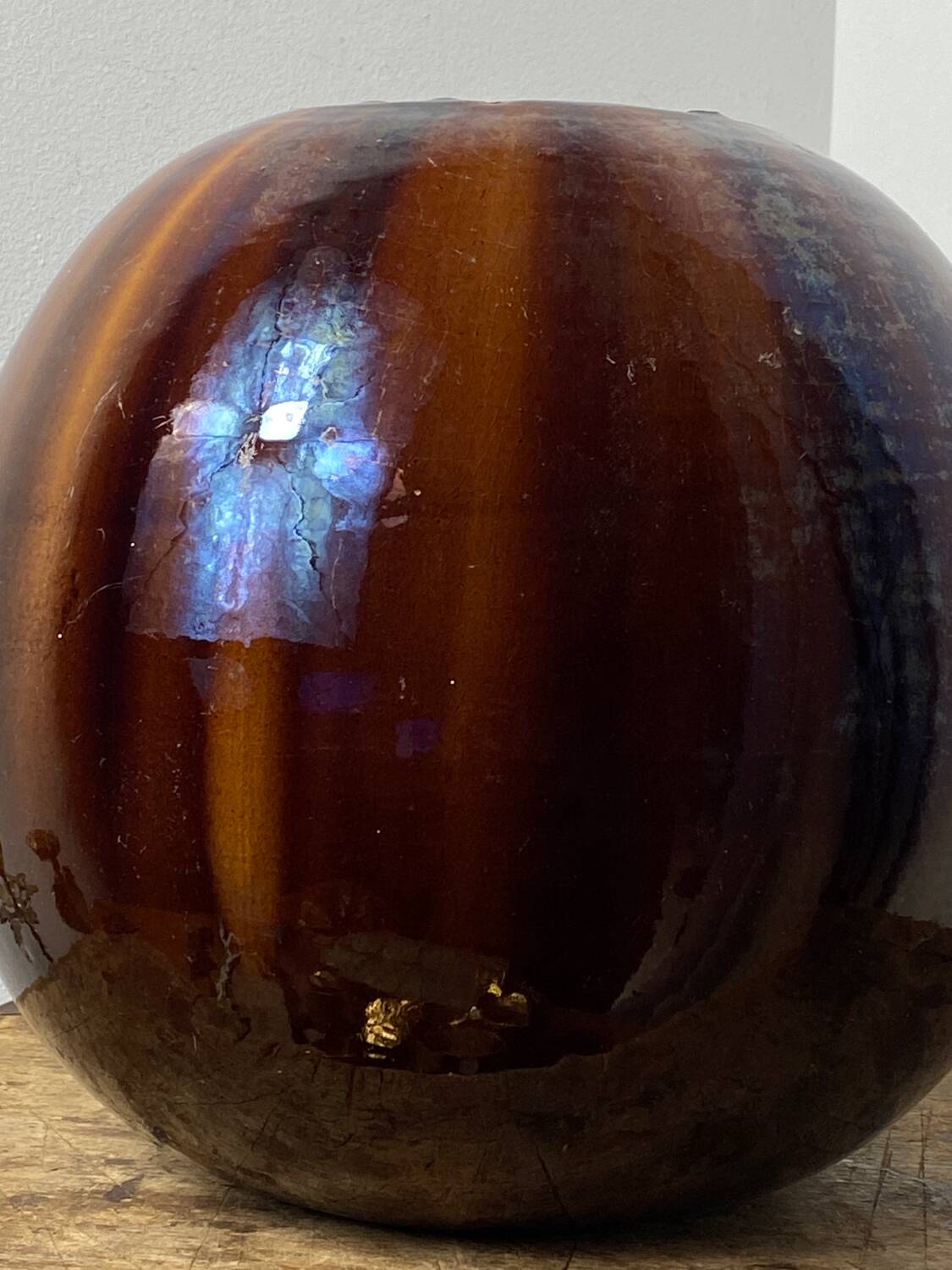 Art Deco Terracotta Spherical Vase by Albert Hellies