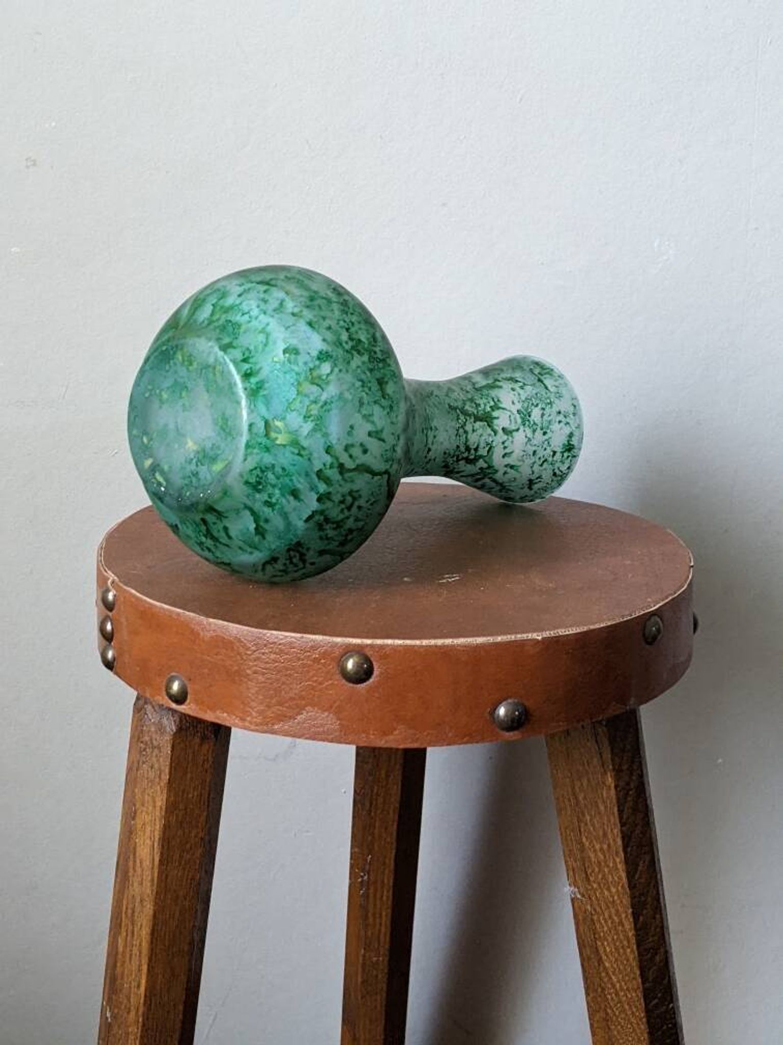 Murano blown glass vase, handcrafted in Italy