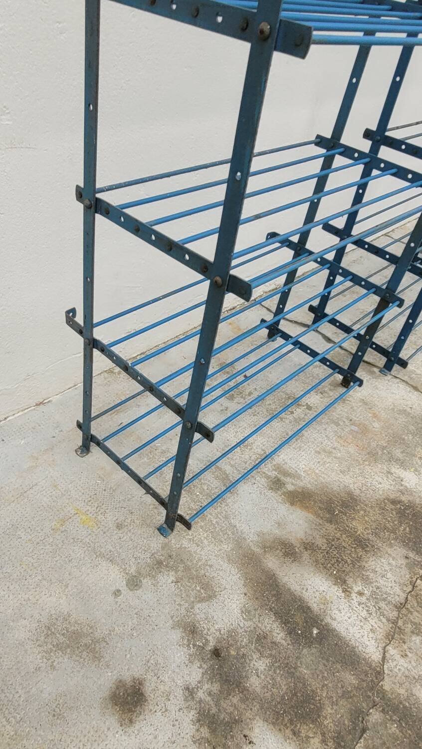 Set of 3 Rigidex iron storage locker shelves 1950s
