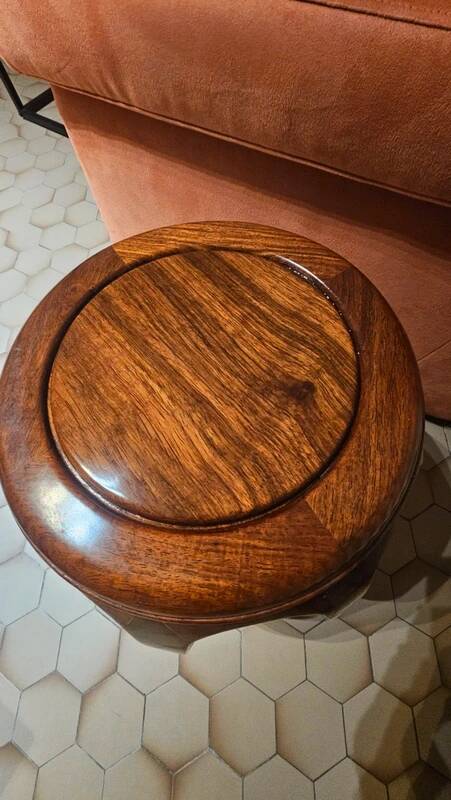 Tabouret guéridon en bois massif palissandre (sheesham), table d’appoint ar
