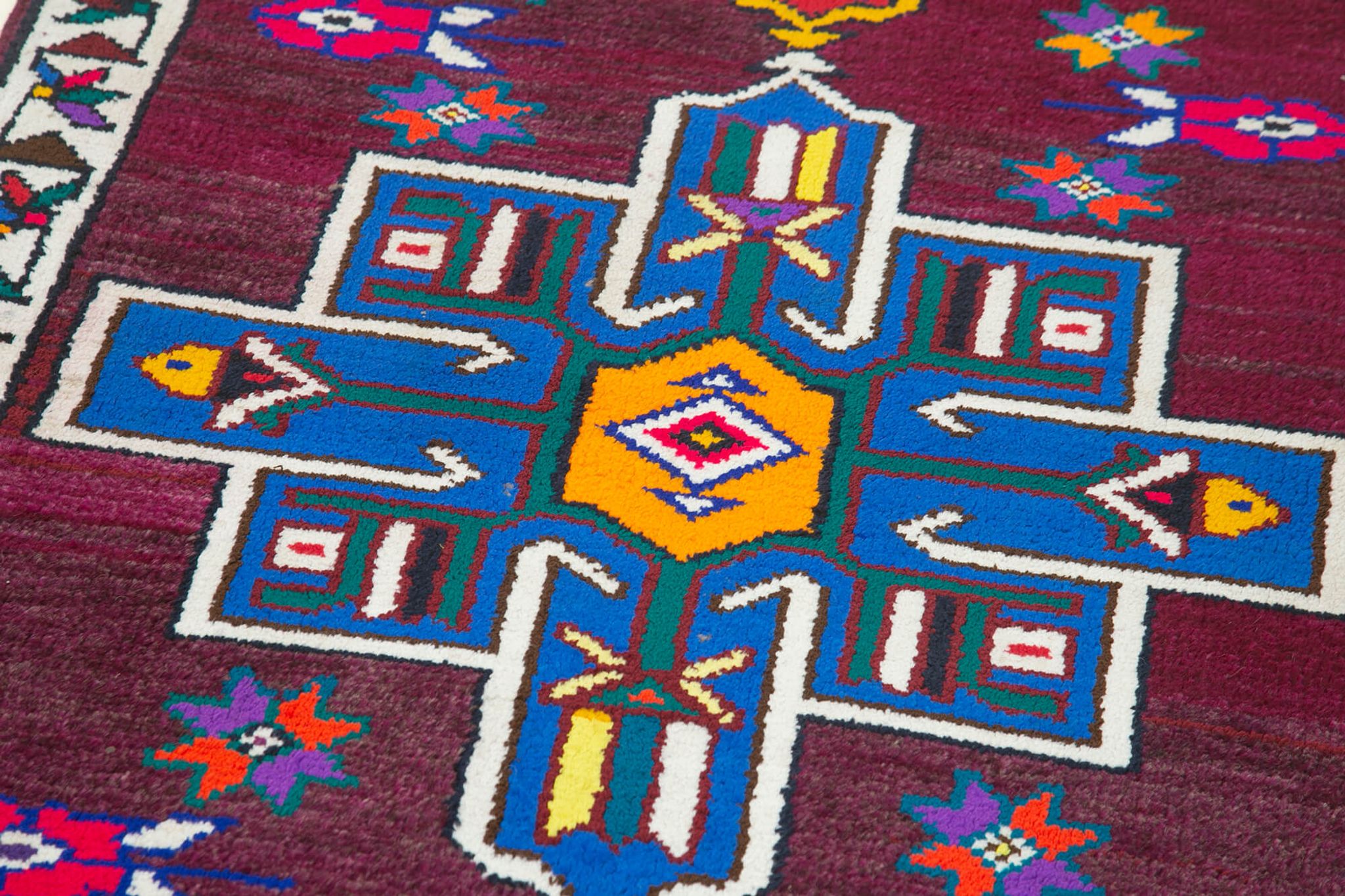 Handmade Distressed Oriental Multicolor Runner Carpet 90 cm x 332 cm