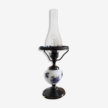 S.Reich patent crystal glass electrified oil lamp