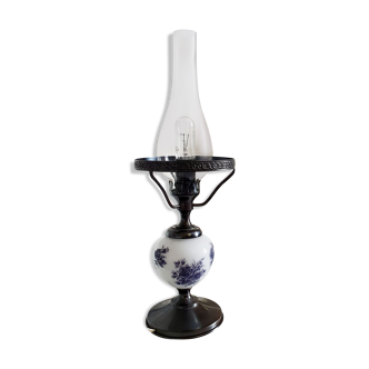 S.Reich patent crystal glass electrified oil lamp