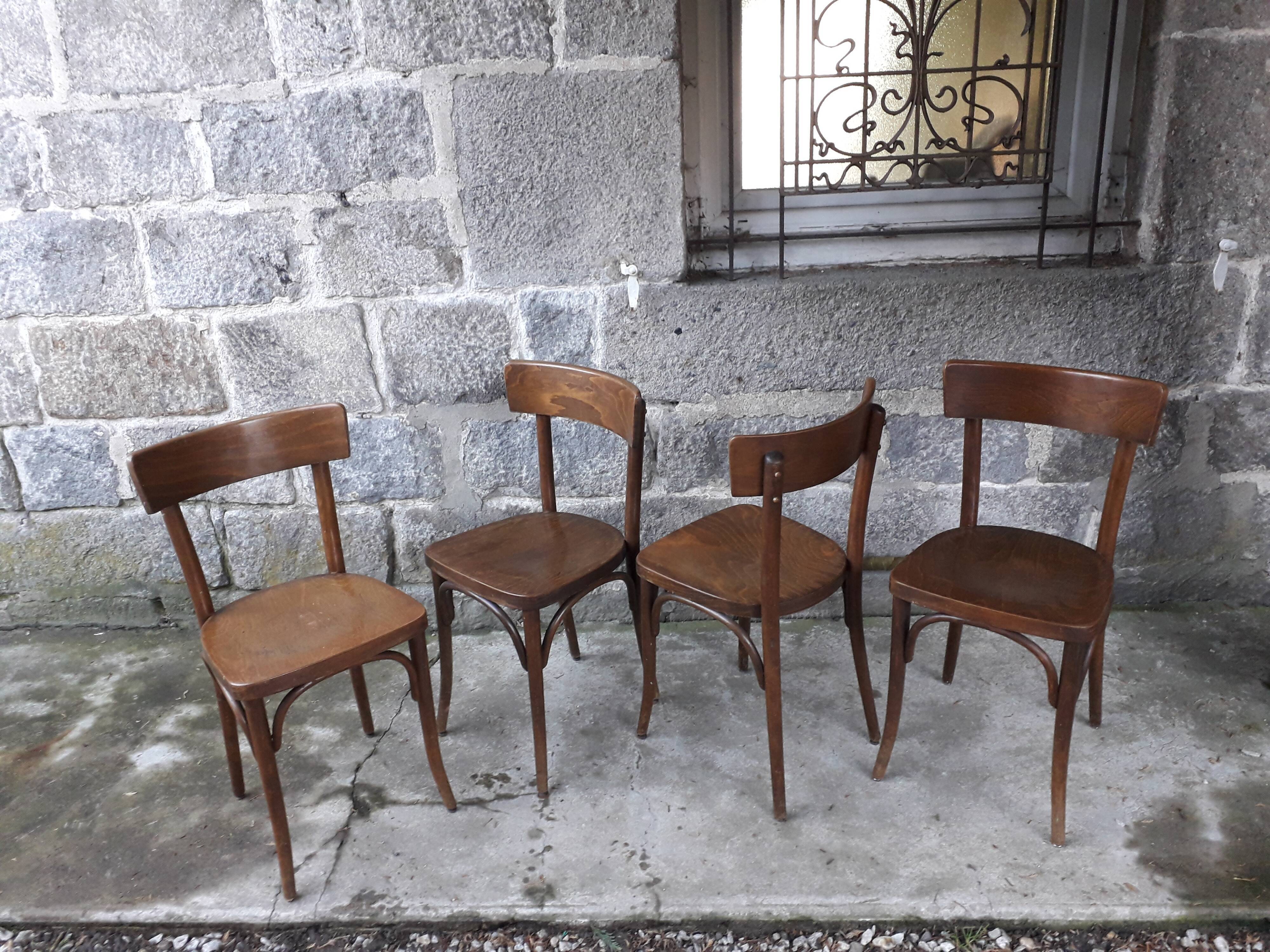 Series of 4 chairs bistro Thonet