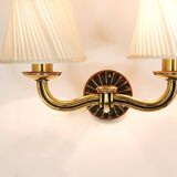 Pair of Wall Sconces in Brass from Viennese Modernism Hugo Gorge, Austria, 1940s