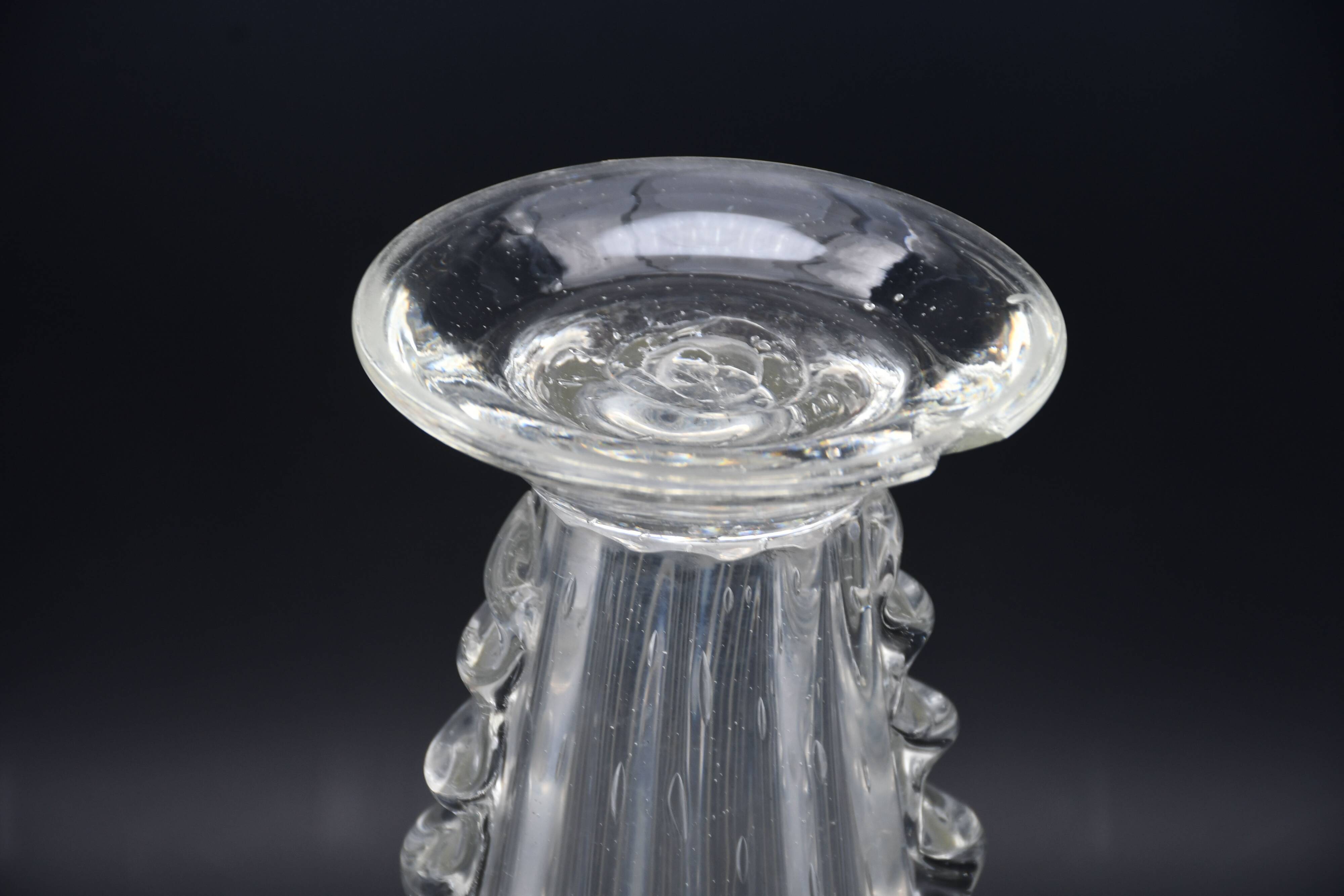 Art Deco Murano Bullicante Vase by Barovier & Toso, 1950s