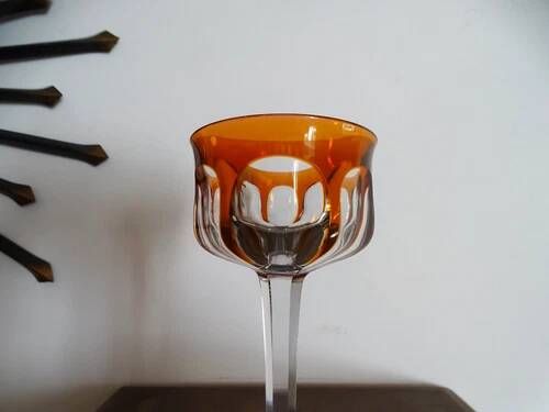 Baccarat "malmaison" orange double crystal wine glass - 19 cm