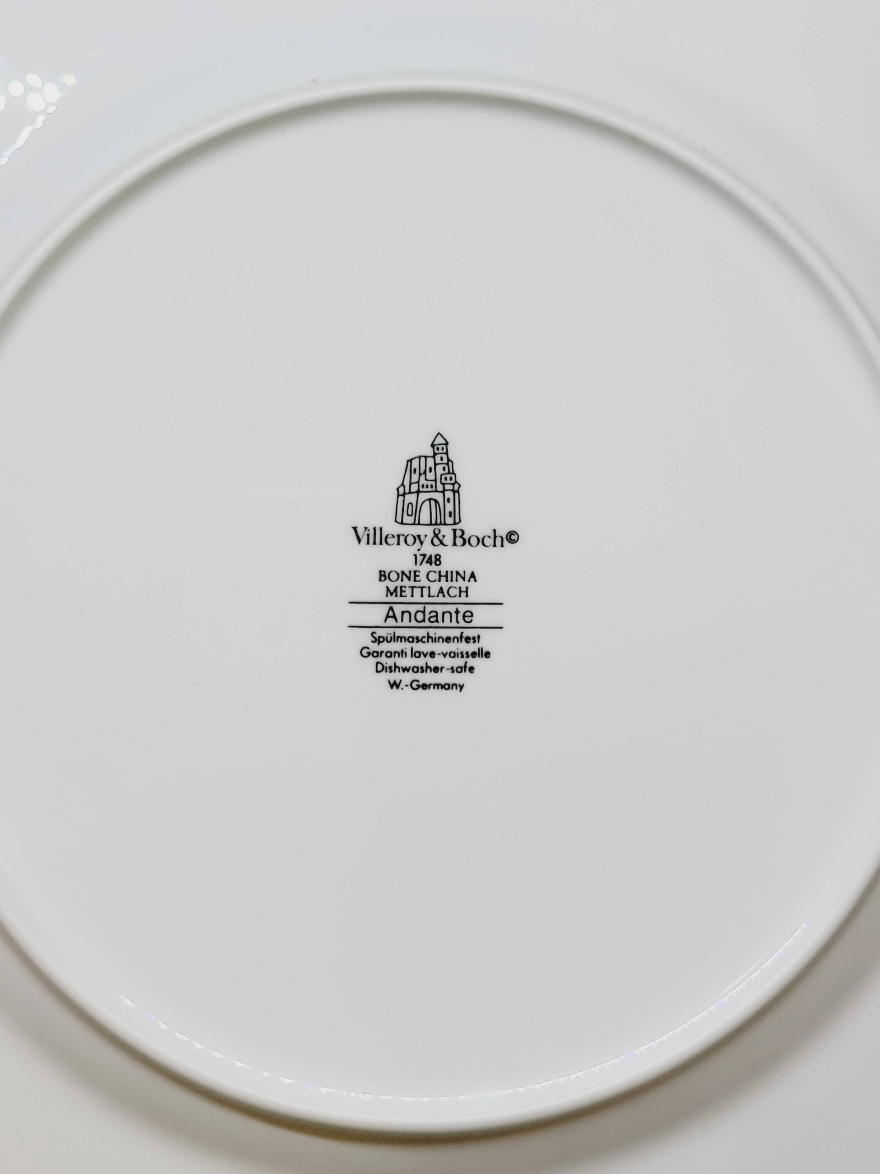 4 Large Villeroy & Boch Andante Dinner Plates 27 cm