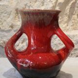 Saint-Paul-de-Vence red flamed earthenware vase circa 1970