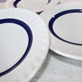 Lot de 5 assiettes à dessert 19,6cm bleues et blanches