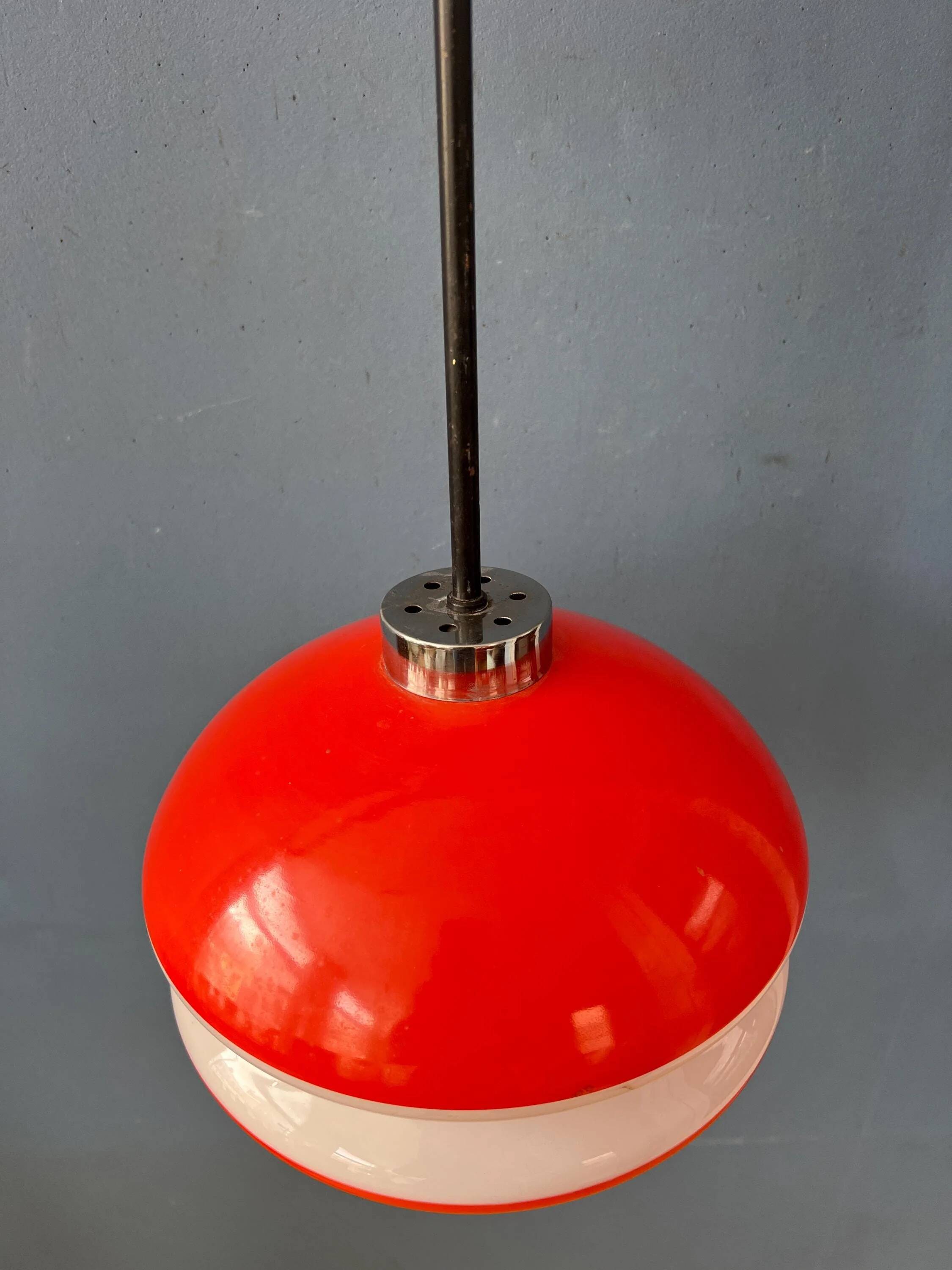 Vintage orange glass pendant light Peill & Putzler