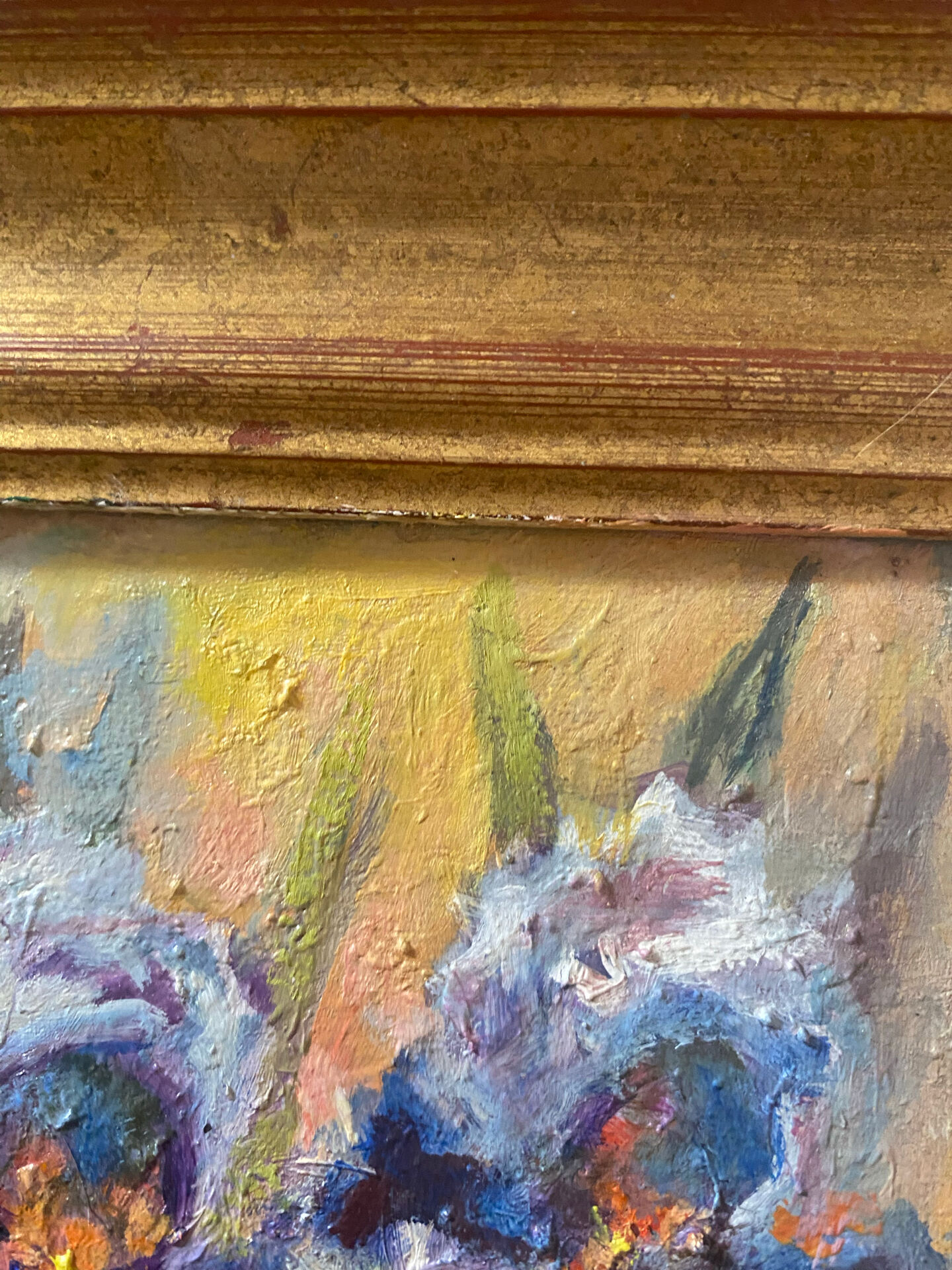 Table with two irises signed Fragal.
