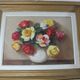 Oil on canvas still life vase bouquet of flowers signed