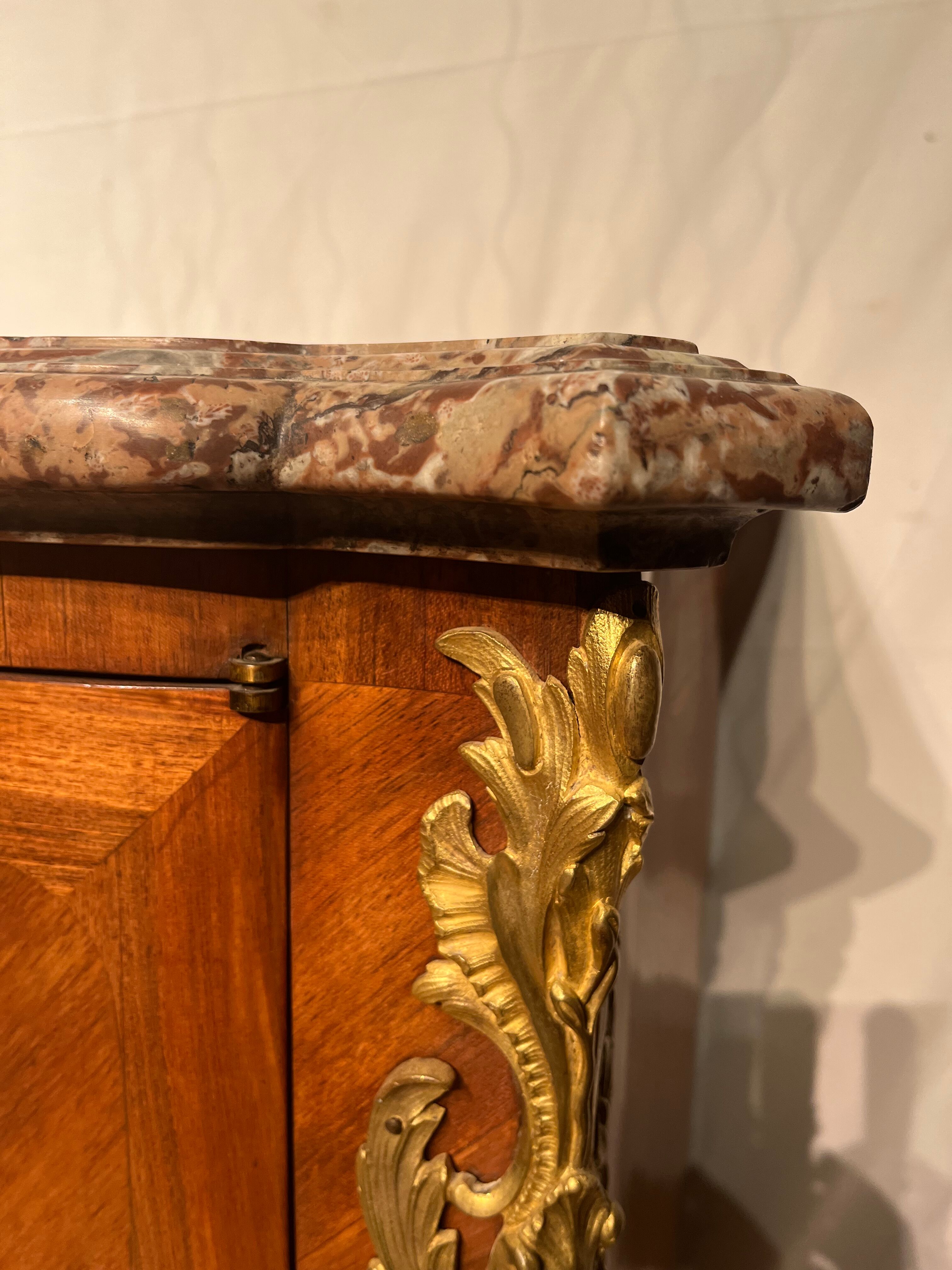 Marquetry sideboard Louis XV bronze 1940