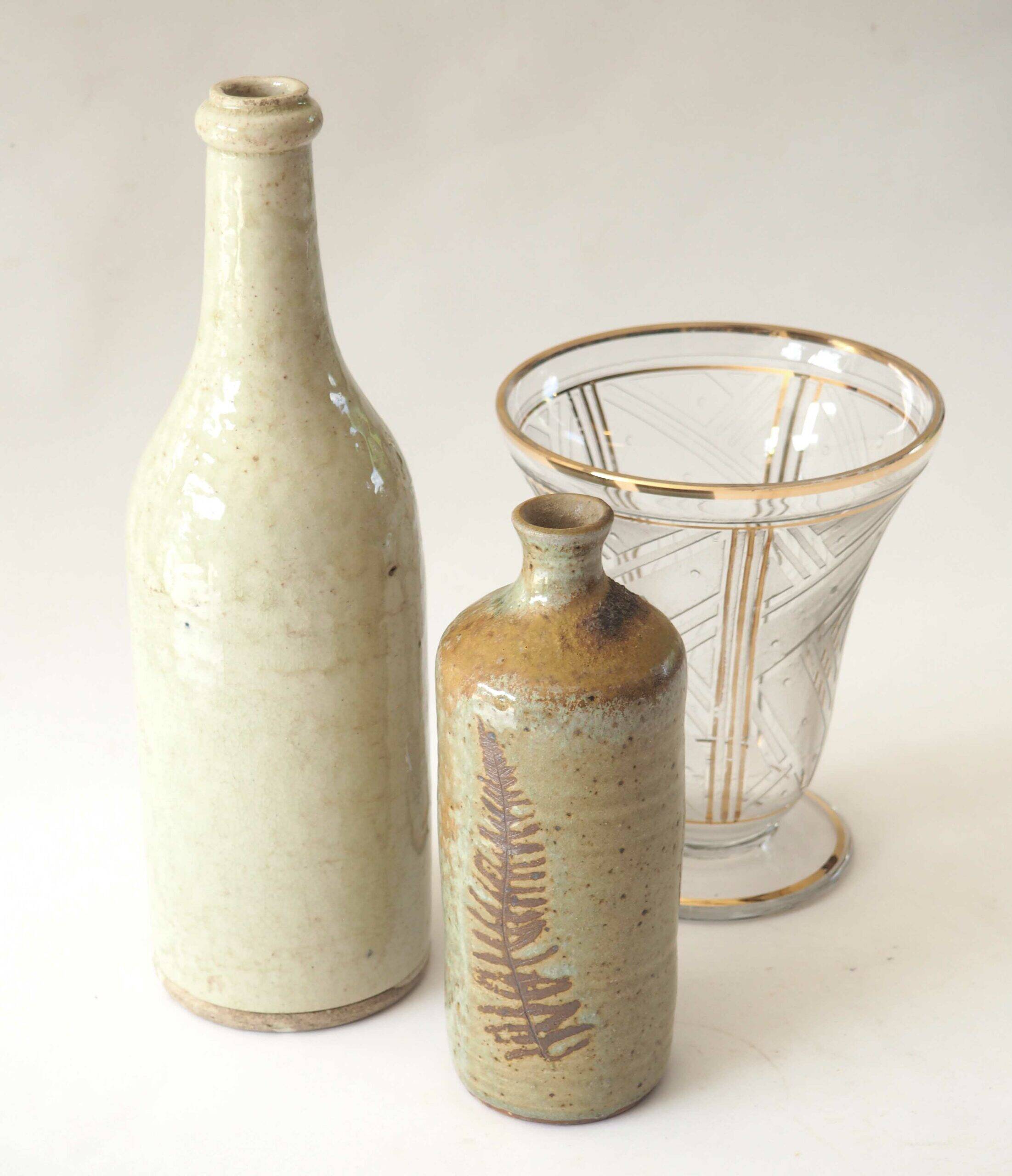 Frosted Art Deco carved vase