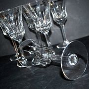 Set of 6 flared crystal wine glasses in Concorde Cerdagne style H15.2.