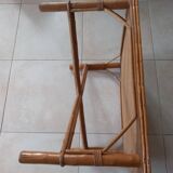 Table basse en rotin vintage