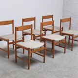 Set of 6 dining chairs in oak by Meubelatelier Vanda Watervliet, 1960s