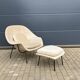 Knoll Womb chair + ottoman Eero Saarinen Beige Sand color, perfect condition!