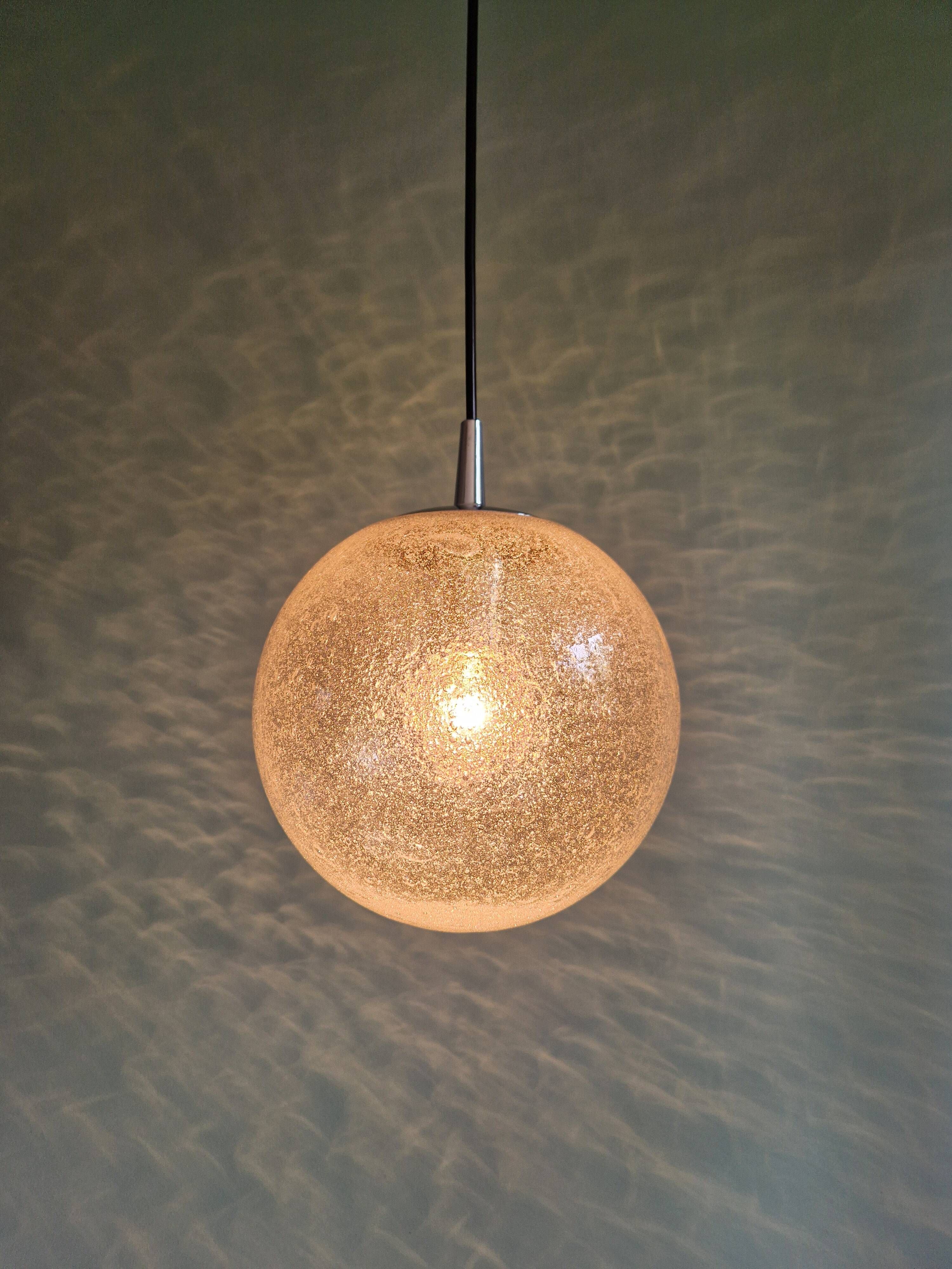 Peill & Putzler blown glass pendant light, 1970s