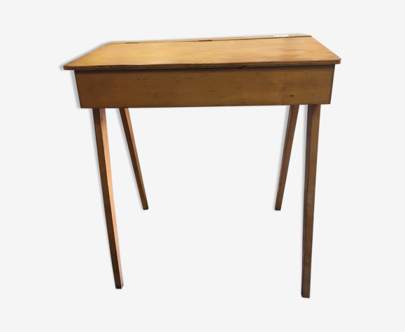 Pupitre d'enfant vintage avec encrier