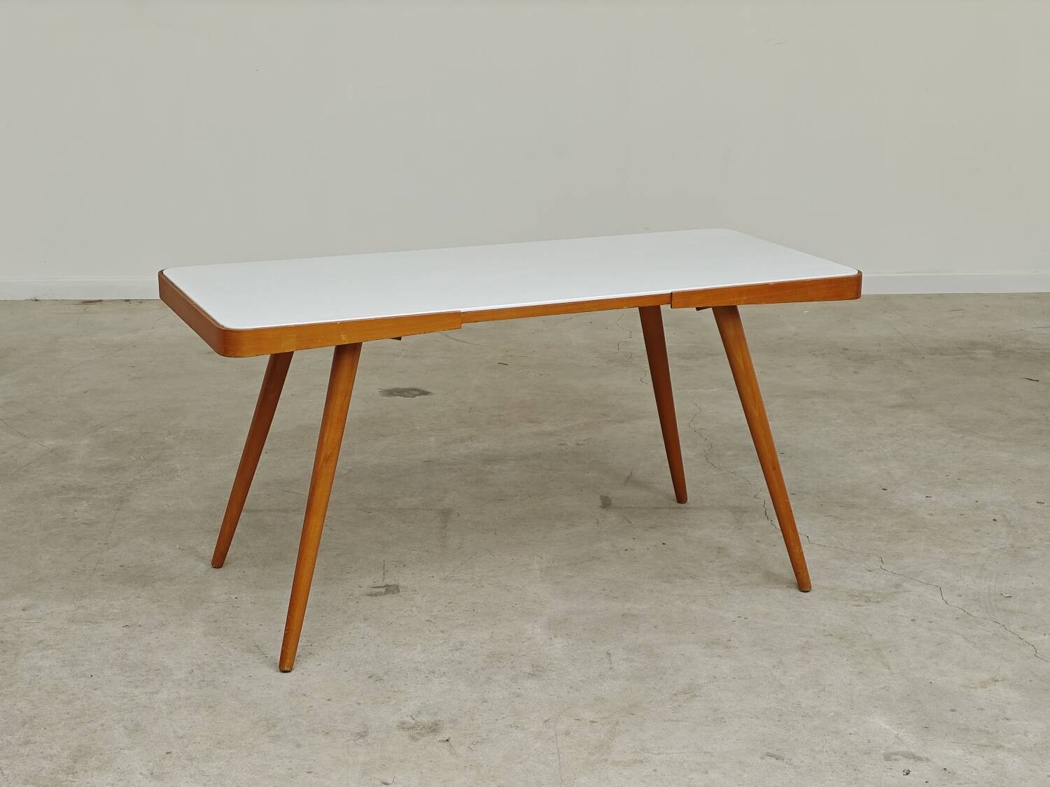 White opaxit coffee table by Jiri Jiroutek for Cesky Nabytek 1960