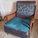 Bridge armchair in wood and cane from the 1950s.