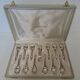Box of 12 mocha spoons and 1 sugar tongs Ercuis silver metal