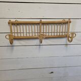 Vintage rattan coat rack