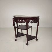 Vintage Chinese hardwood console / side table with marble top