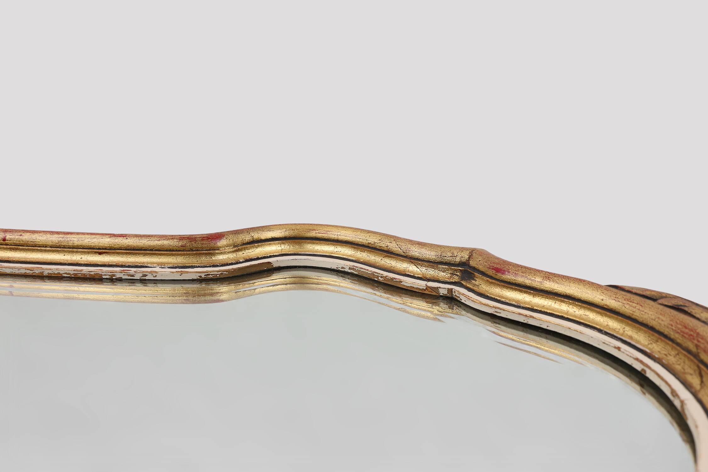 20th Century Baroque style mirror in carved and gilded wood, Belgium